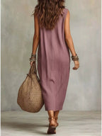 Full Size Cowl Neck Sleeveless Midi Dress Plus (2)