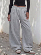 Elastic Waist Wide-leg Sweatpants (4)