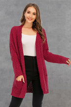 Pocketed Open Front Long Sleeve Cardigan (15)