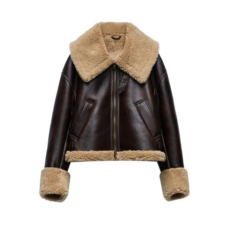Faux Fur Effect Cropped Coat photo 4