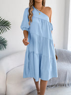 Single Shoulder Tiered Dress (12)