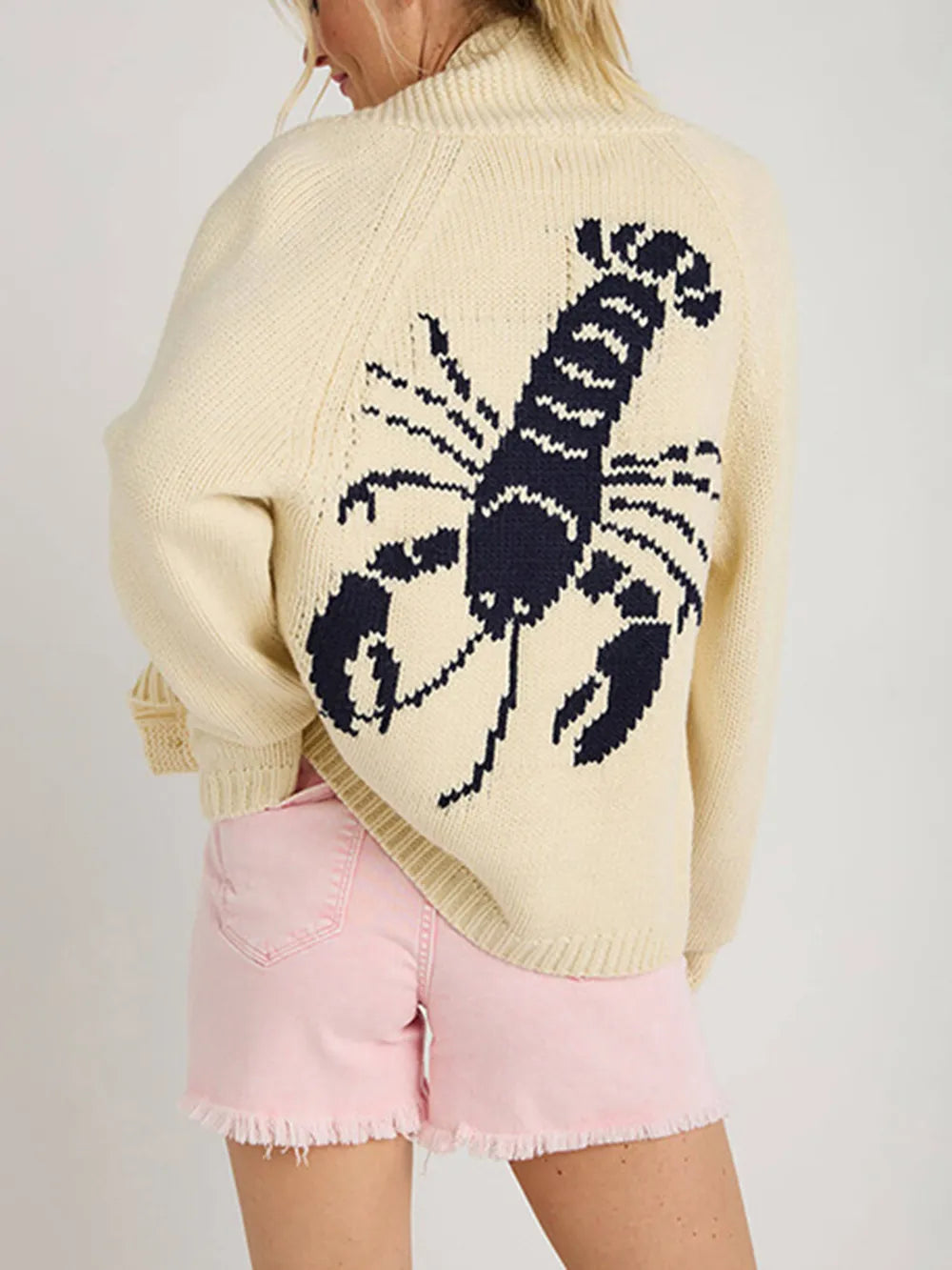 Lobster Button Up Long Sleeve Cardigan (5)