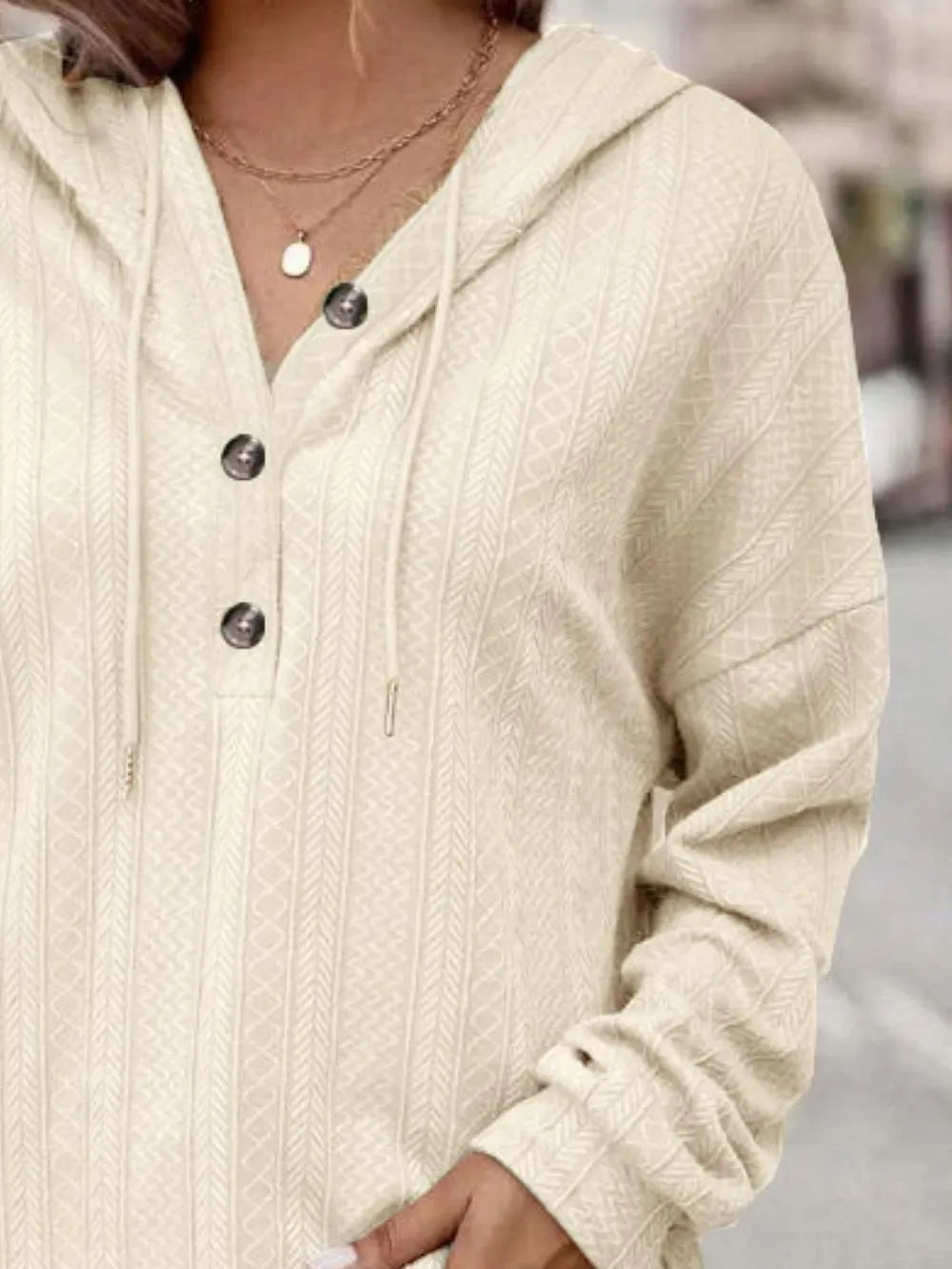 Drawstring Dropped Shoulder Long Sleeve Hoodie (9)
