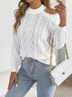 Cold Shoulder Cable Knit Sweater (10)