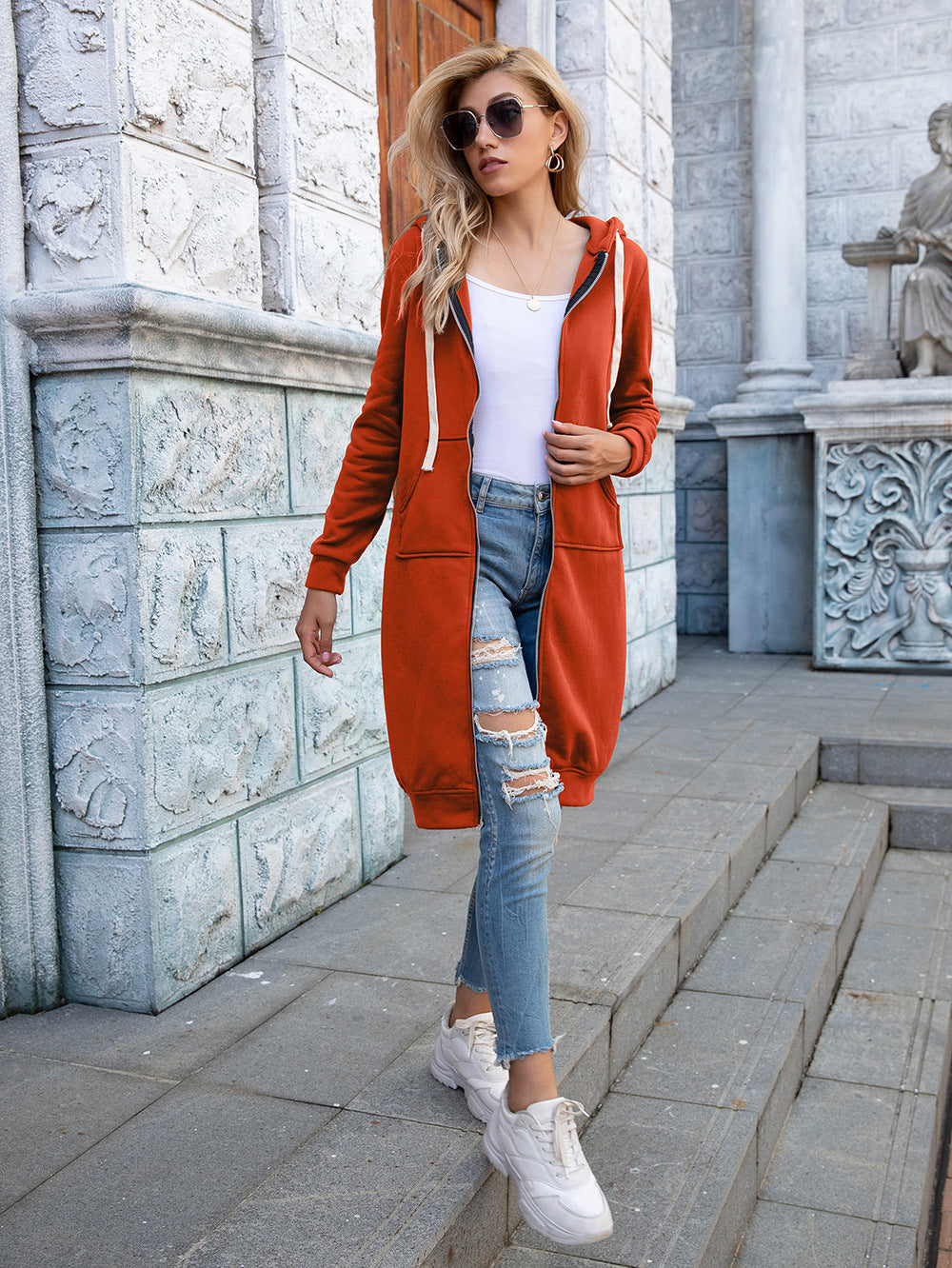 Zip-up Longline Hoodie Pockets (10)