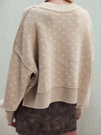 Heart-patterned Round Neck Sweater (3)