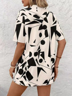 Printed Open Front Cardigan Shorts Set (8)