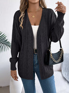 Openwork Open Front Long Sleeve Cardigan (6)