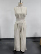 Full Size Sleeveless Wide-leg Jumpsuit Smocked Waist Plus (3)