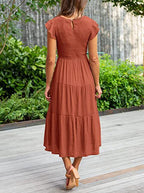 Bohemian Midi Short Sleeve Dress photo 1