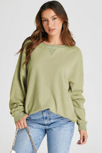 Waffle-knit Long Sleeve Sweatshirt (6)