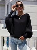 Horizontal Ribbing Dolman Sleeve Sweater (11)