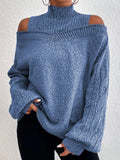 Cold Shoulder Turtleneck Sweater