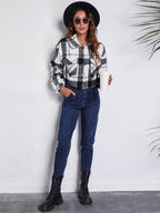 Plaid Button Front Jacket Pockets (6)