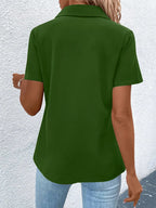 Zip Collar Short Sleeve Top (2)