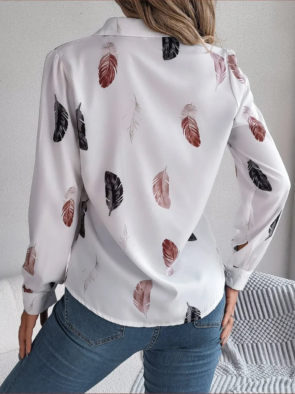Button Up Printed Collared Neck Shirt (2)