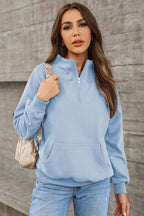 Quarter Zip Dropped Shoulder Sweatshirt (14)