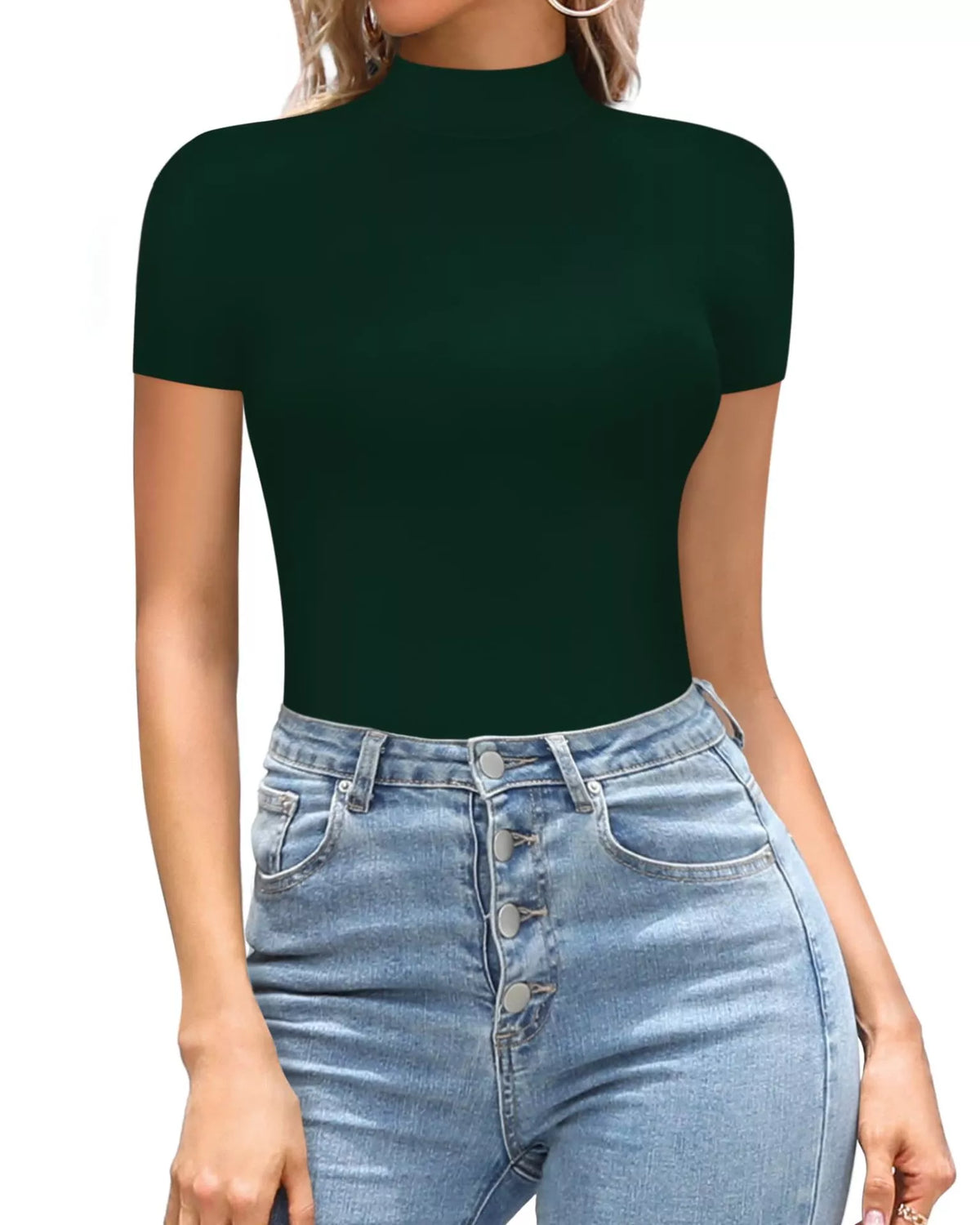 Mock Neck Short Sleeve Bodysuit (6)