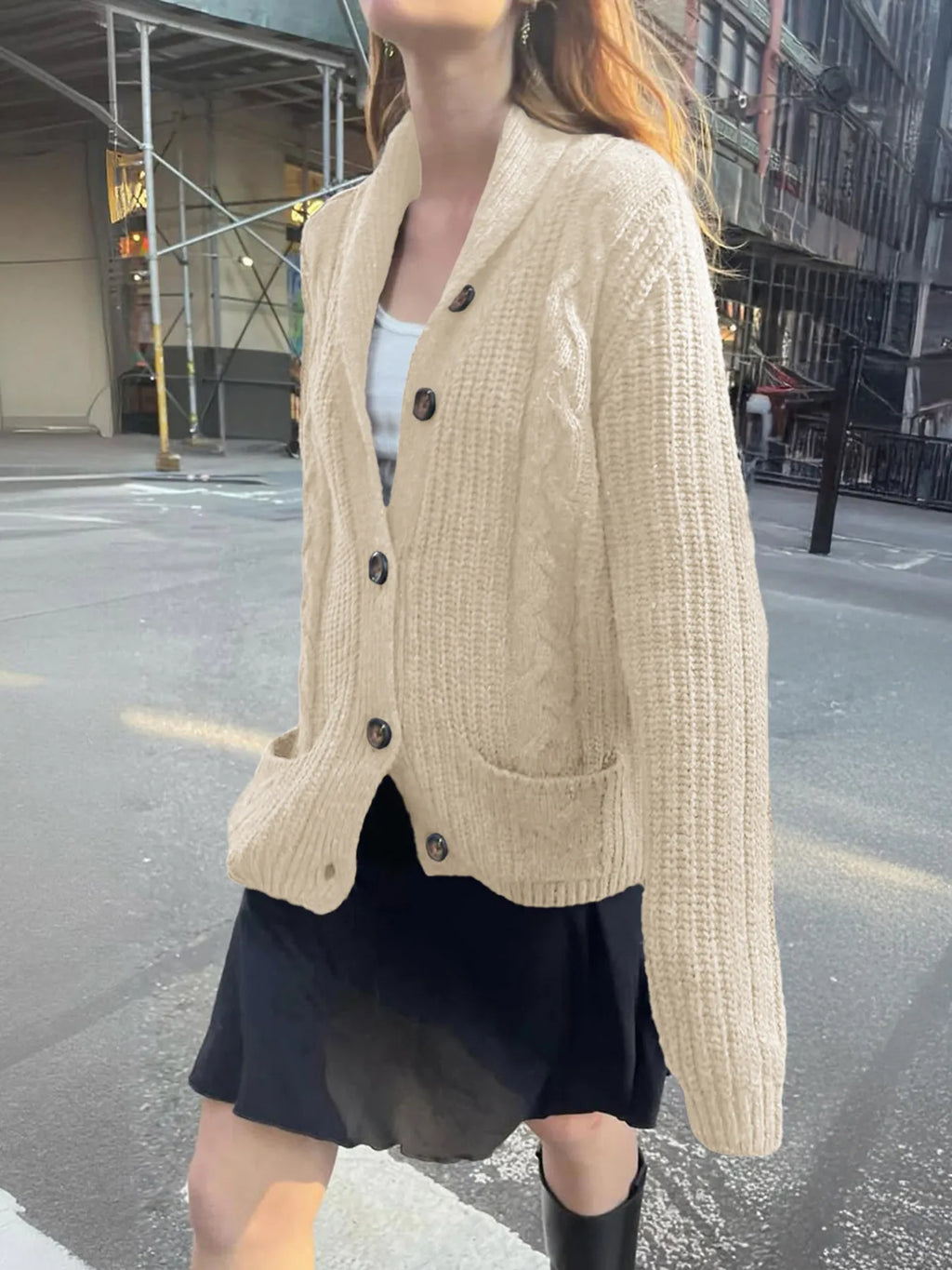 Cable Knit Button Up Cardigan (4)