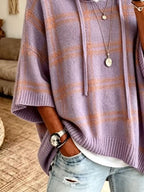 Plaid Hooded Knit Sweater (6)