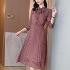 Polyester Chiffon Floral Dress variant CJLY139238601AZ|CJLY139238602BY|CJLY139238603CX|CJLY139238604DW
