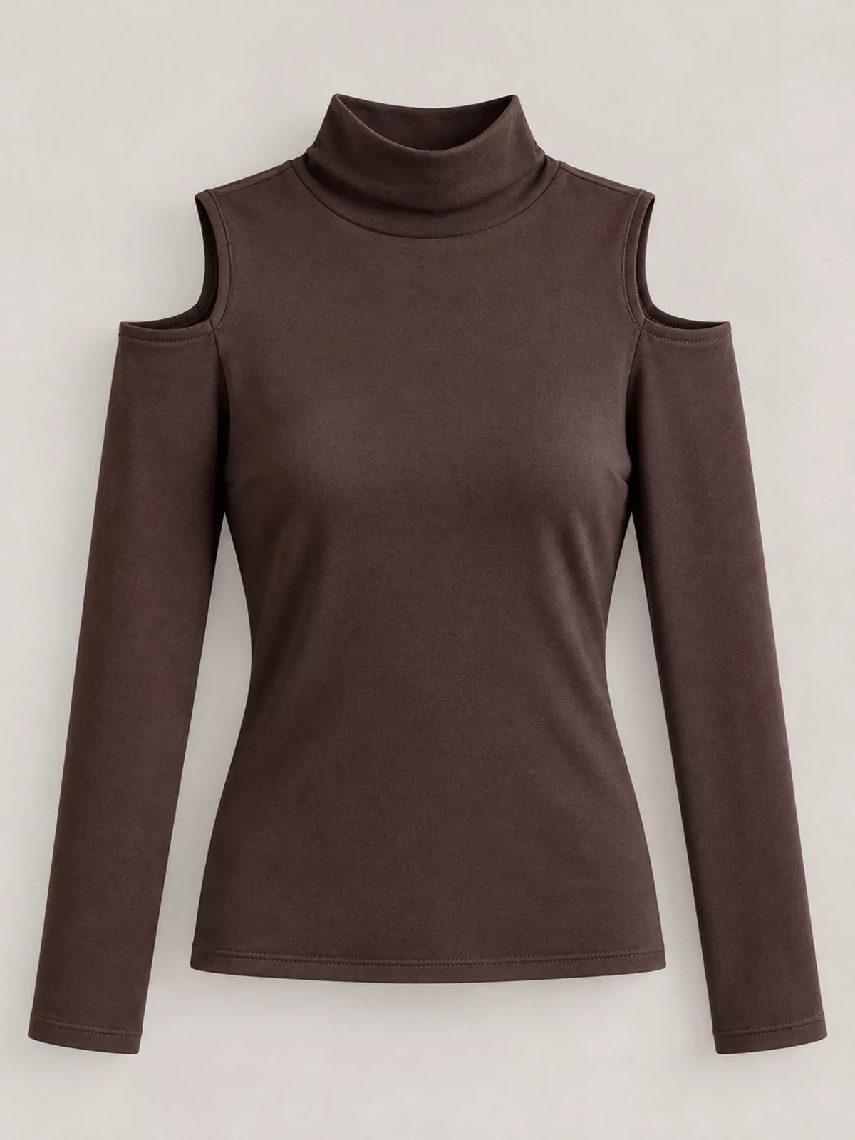 Mock Neck Cold-shoulder Slim-fit T-shirt (23)