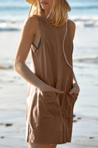 Round Neck Sleeveless Romper Pockets (13)