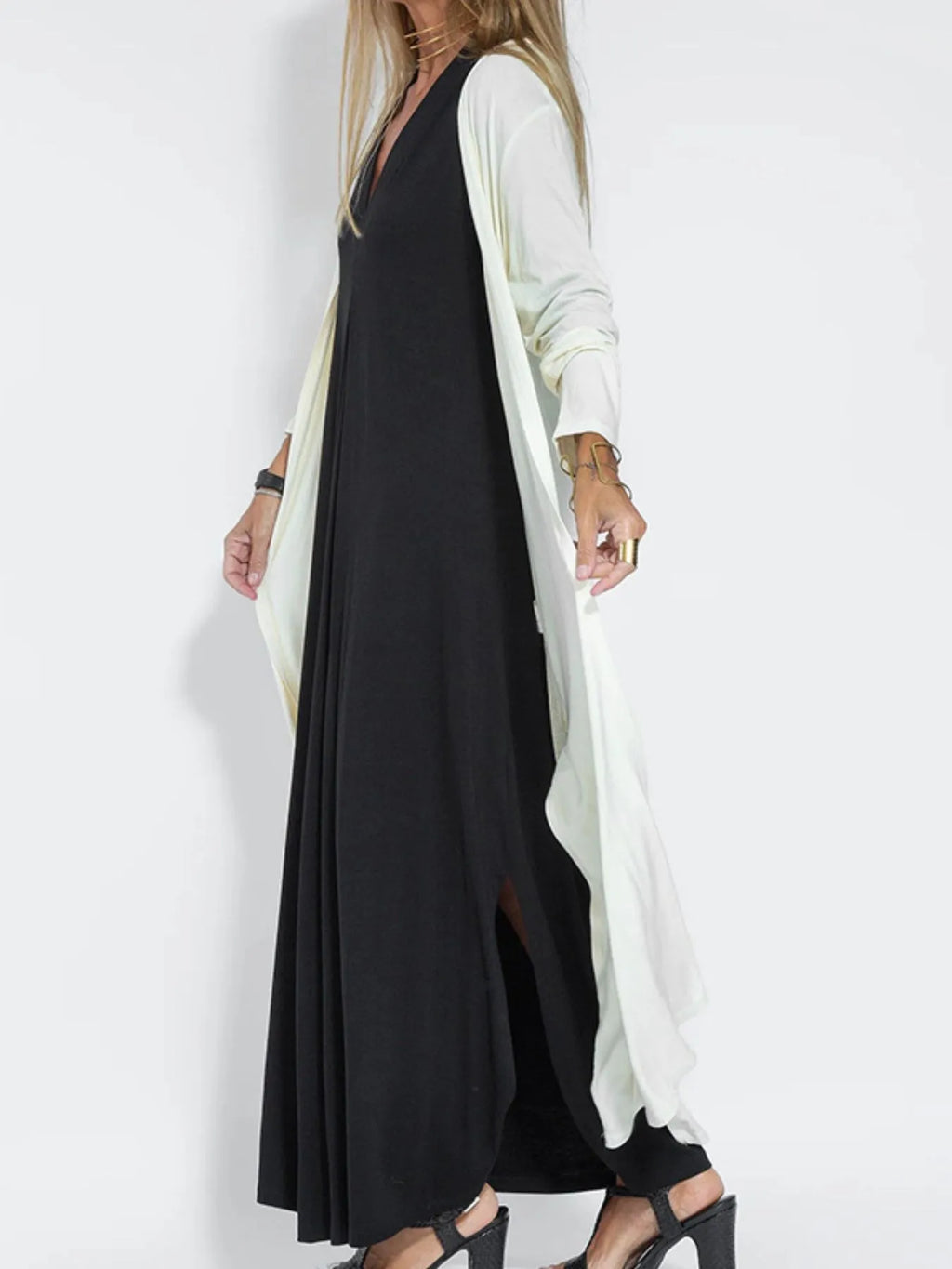 Full Size V-neck Sleeveless Maxi Dress Slit Plus (13)