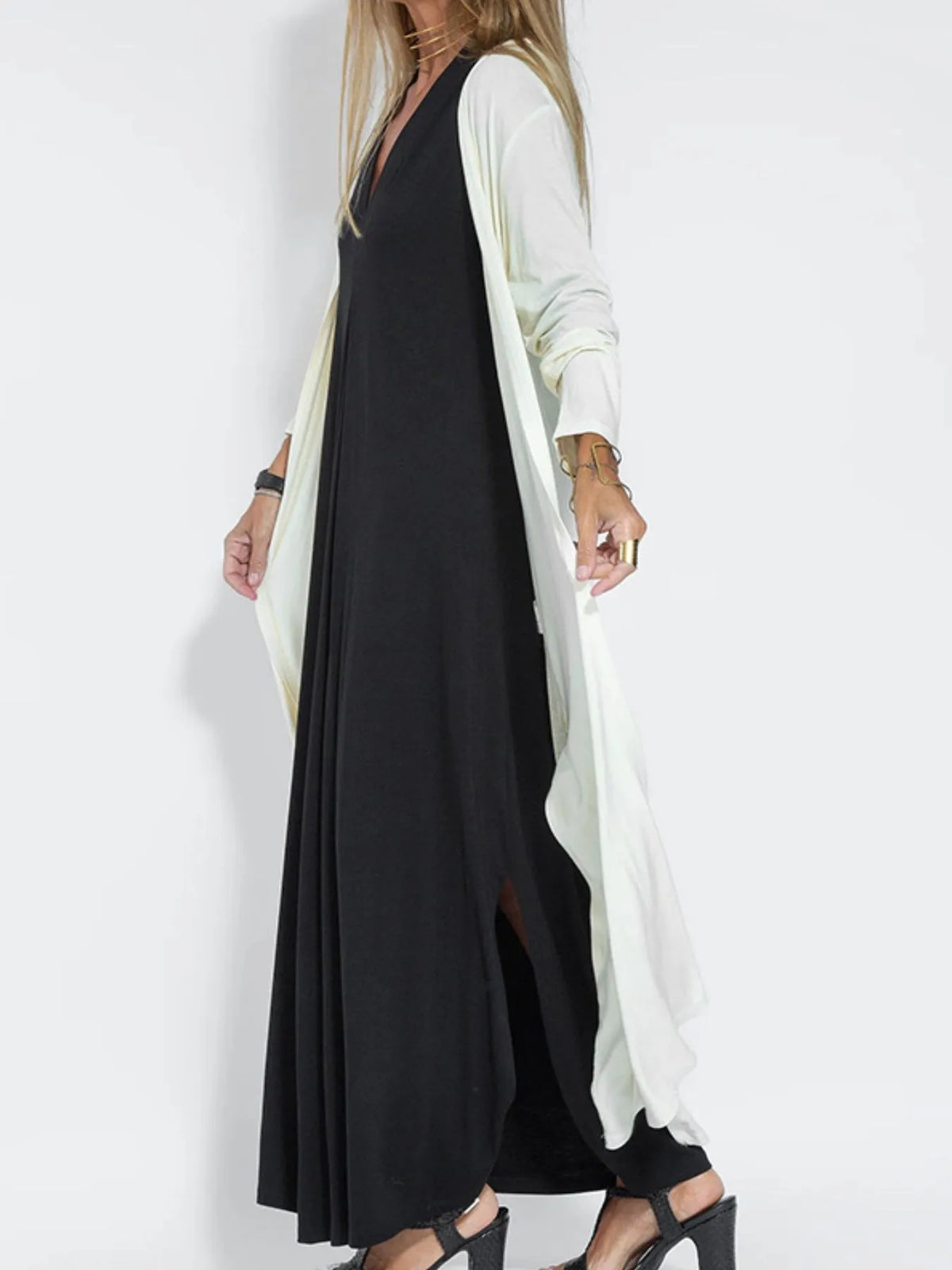 Full Size V-neck Sleeveless Maxi Dress Slit Plus (13)