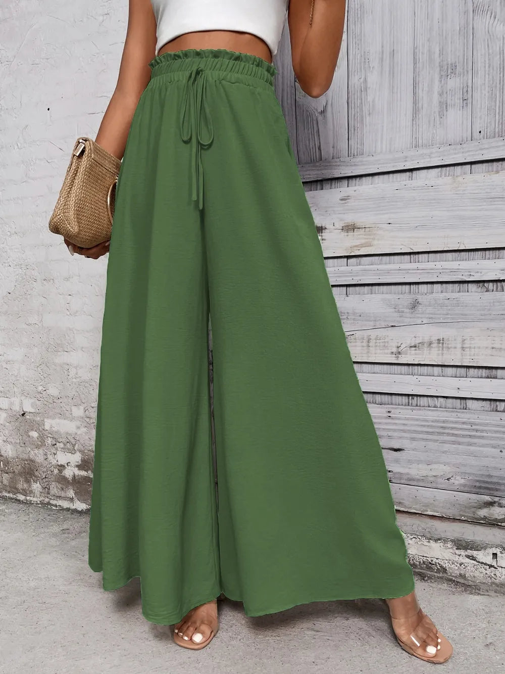 Tied High Waist Wide Leg Pants (15)