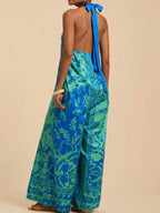 Printed Halter Wide-leg Jumpsuit (5)