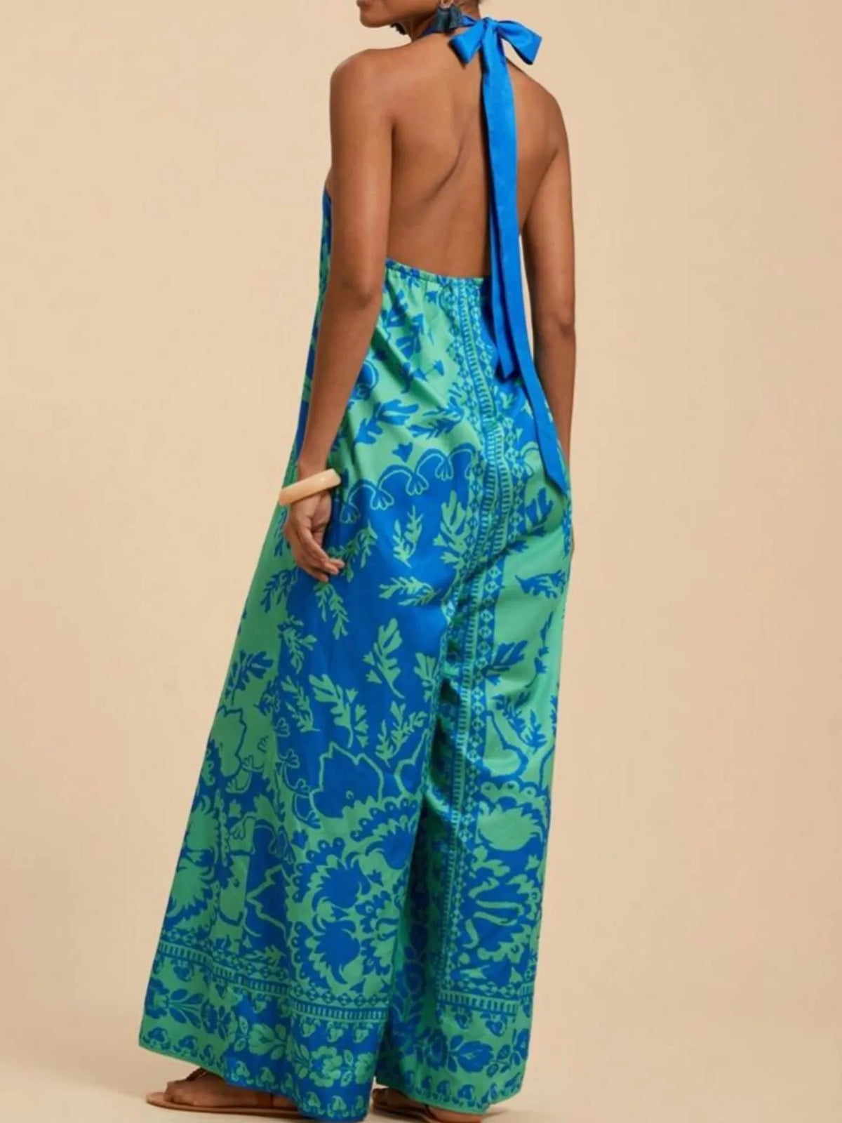 Printed Halter Wide-leg Jumpsuit (5)