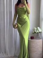 Elegant Pleated Suspender Maxi Dress photo 4