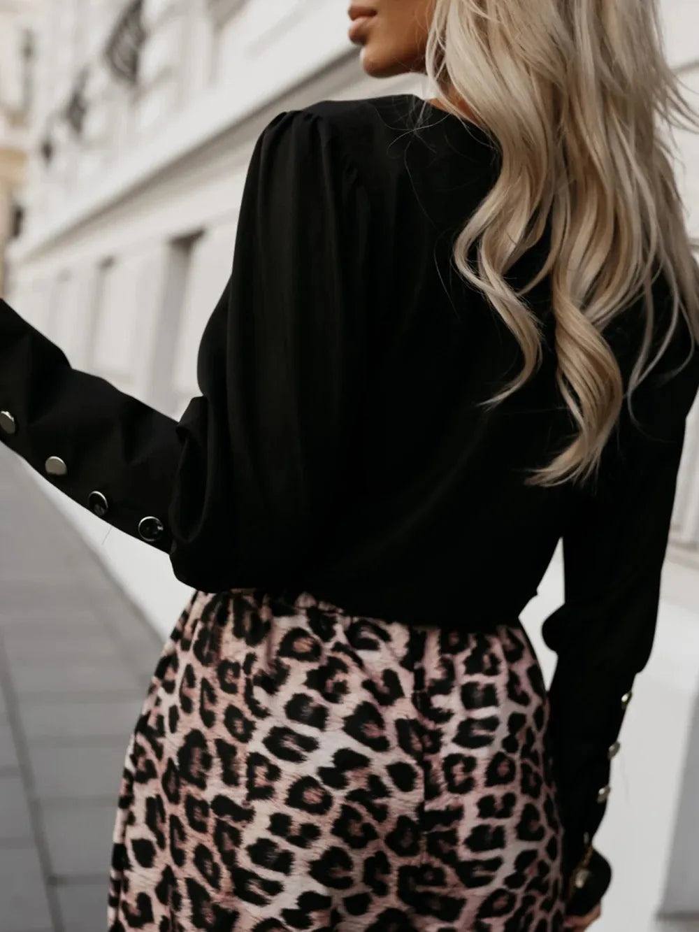 V-neck Long Sleeve Blouse (8)