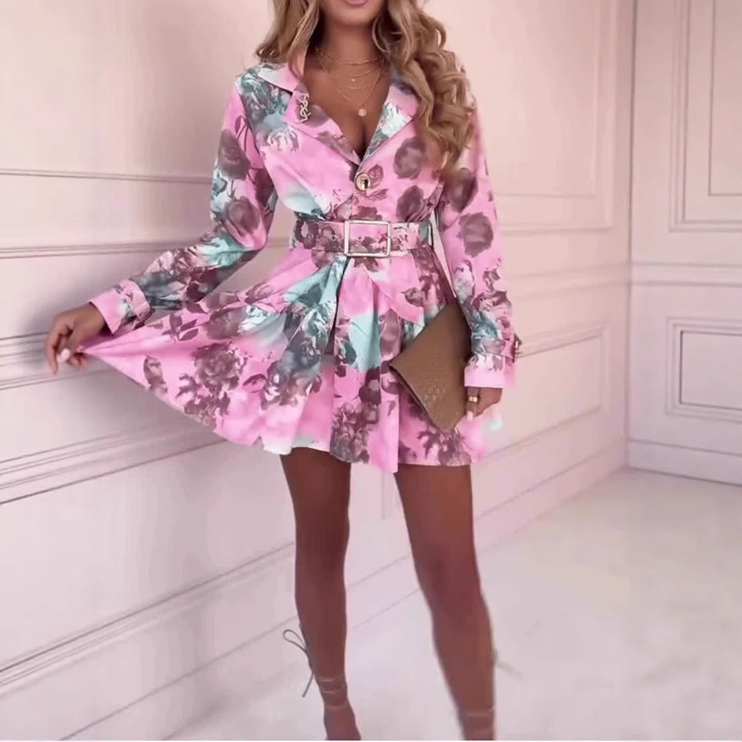 High Waist Tight Waist Tied Dress photo 4