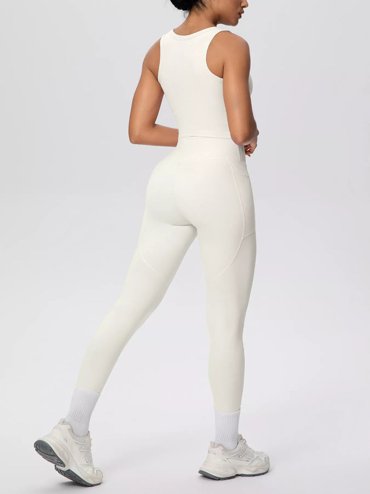 Scoop Neck Tank High-waisted Leggings Active Set (25)