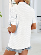 Eyelet Short Sleeve Blouse (20)