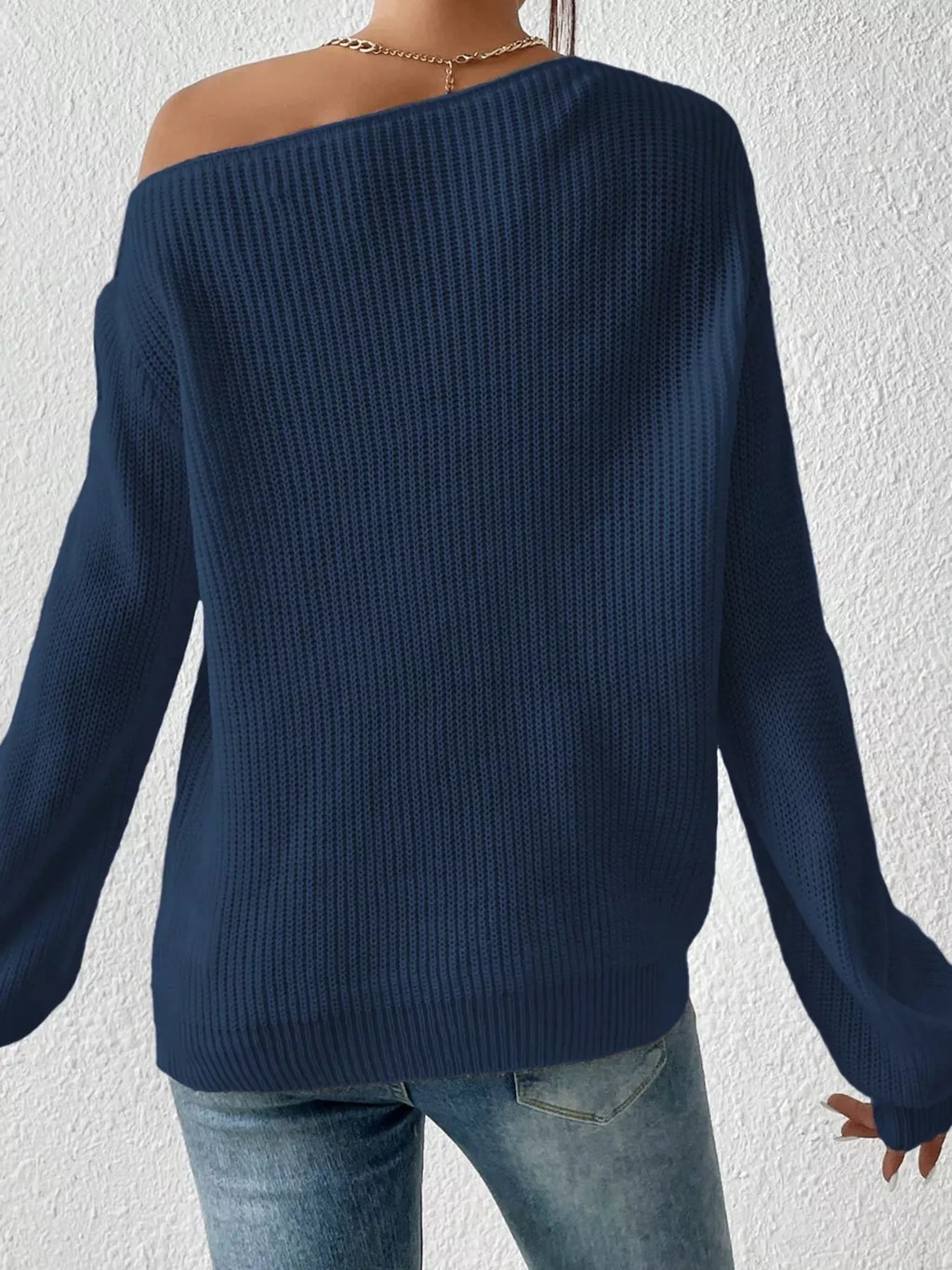 Single Shoulder Knit Sweater (10)