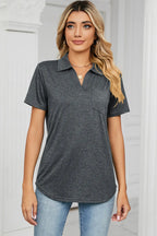 Johnny Collar Short Sleeve Blouse (3)