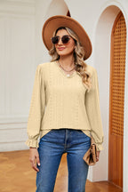 V-neck Flounce Sleeve Blouse (14)