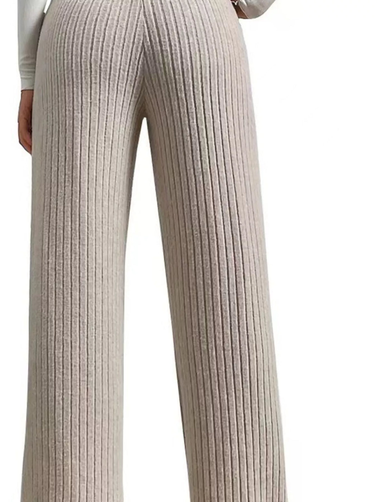 Ribbed Knit Wide-leg Sweater Pants (3)