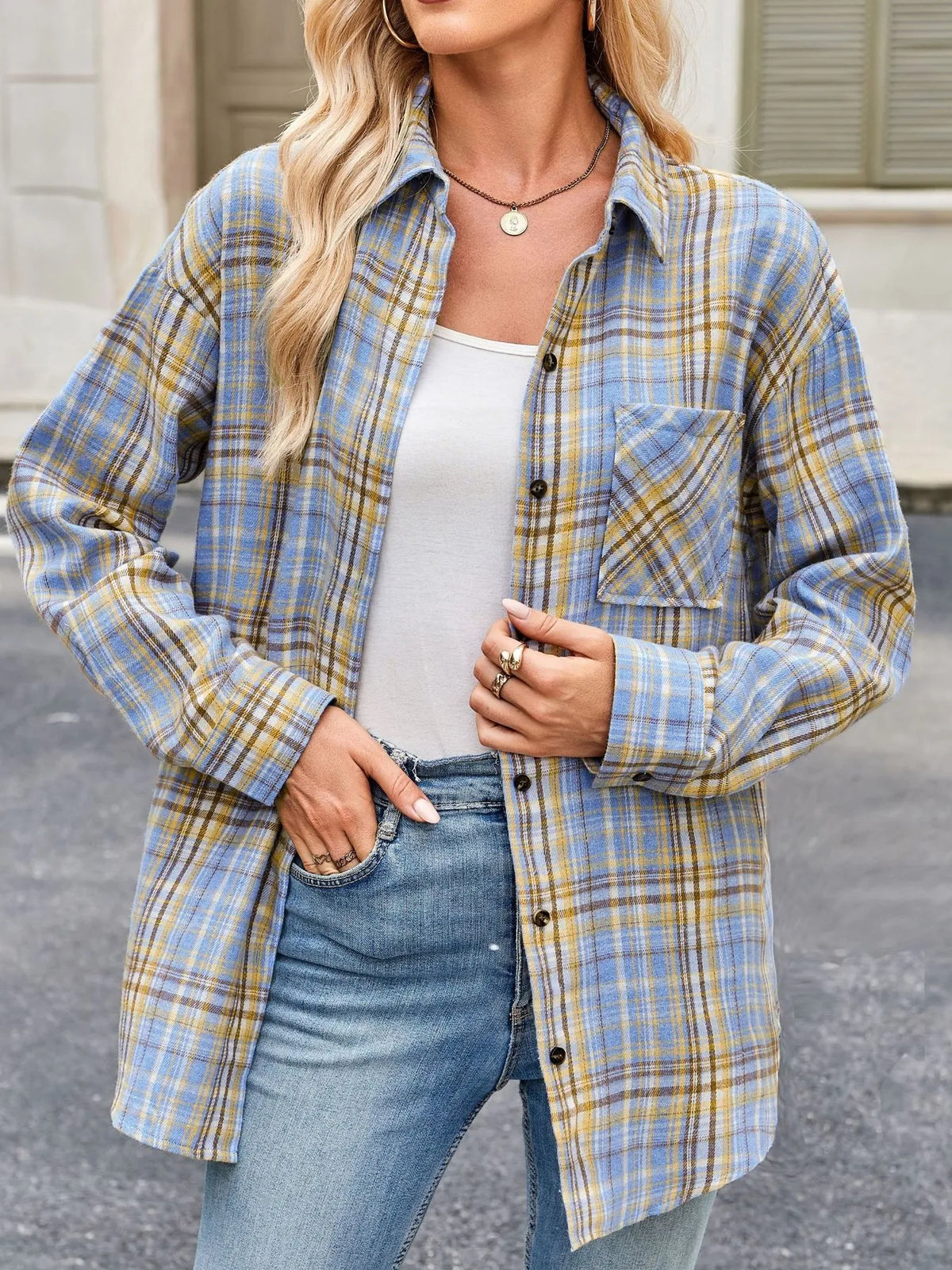 Plaid Button Up Long Sleeve Shirt (15)