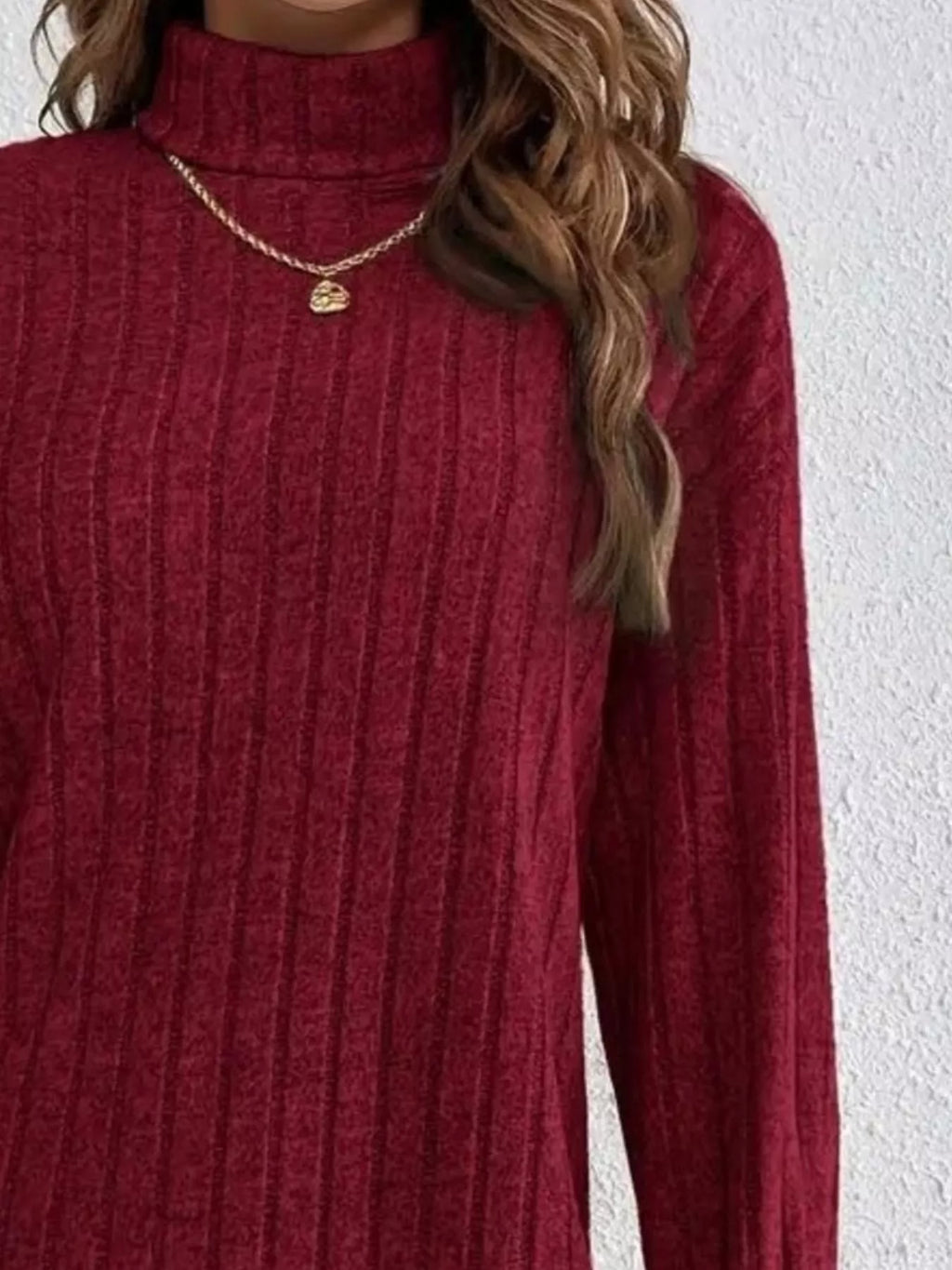 Ribbed Knit Turtleneck Mini Dress (6)