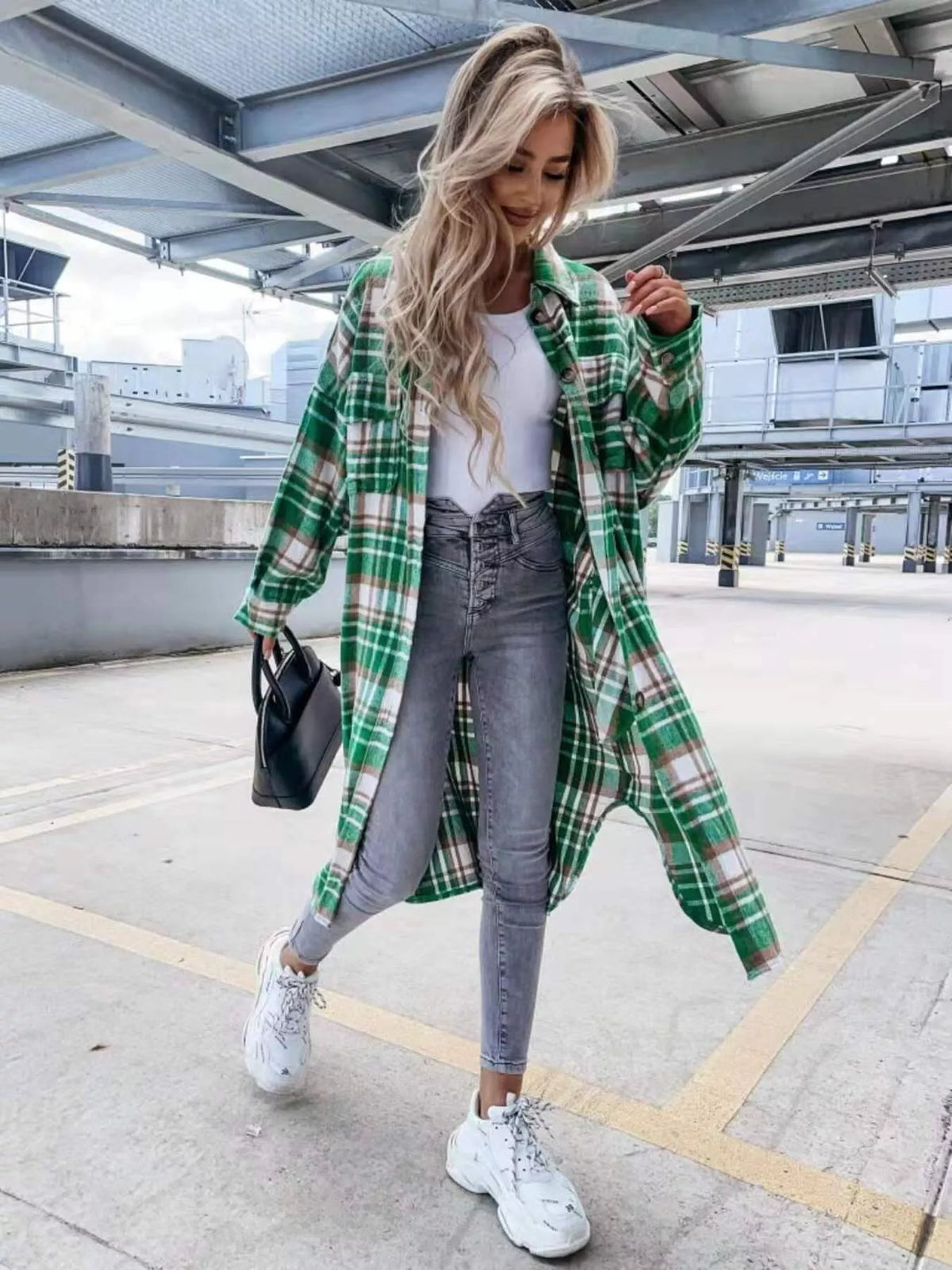 Plaid Button Up Longline Shacket (19)