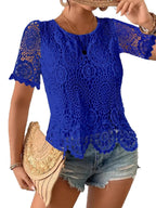 Lace Short Sleeve Blouse (9)