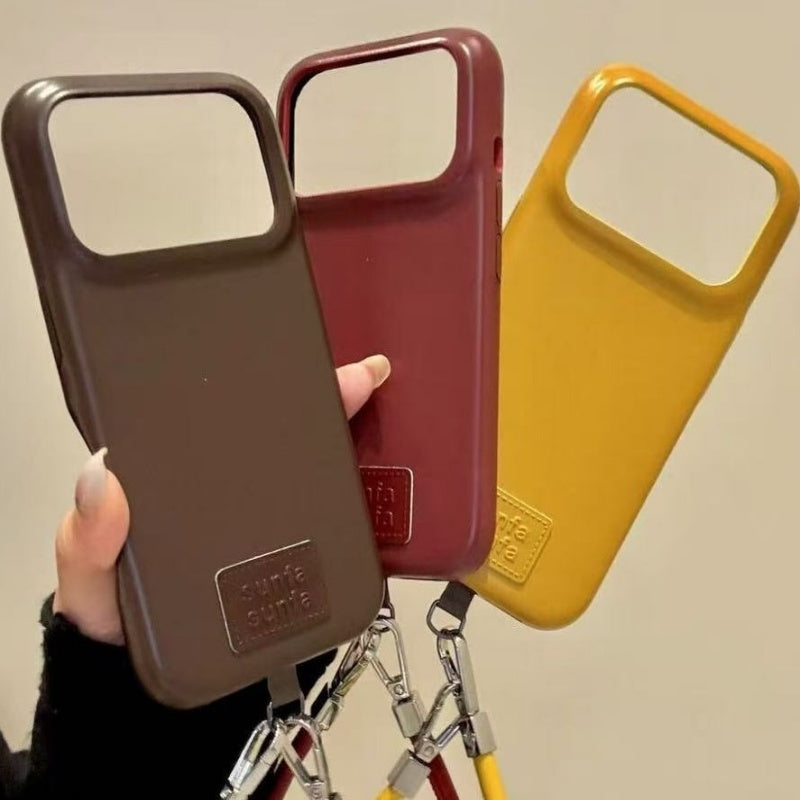 Leather Anti-fall Pure Bottom Pattern Phone Case photo 1