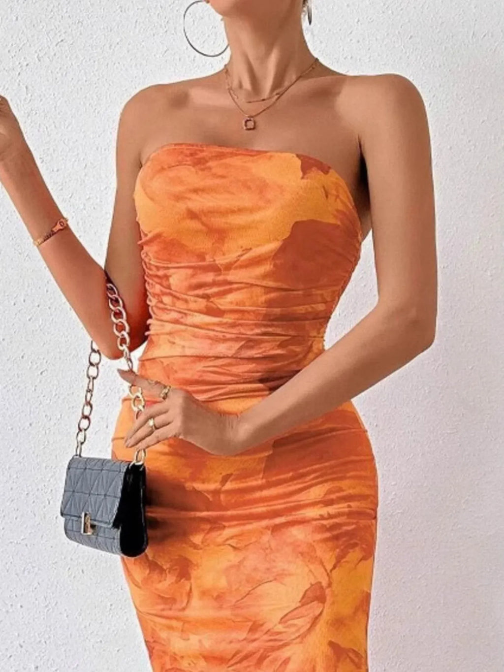 Printed Side Slit Tube Dress (10)