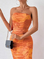 Printed Side Slit Tube Dress (10)