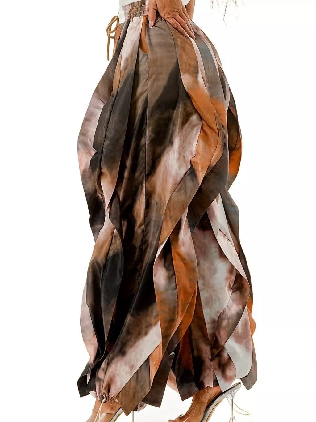 Printed Cargo Pants Drawstring Waist (7)
