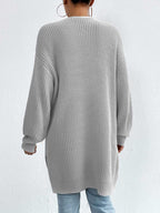 Open Front Dropped Shoulder Slit Cardigan (8)